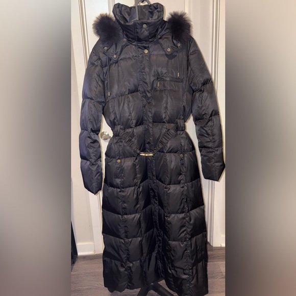 1 Madison Luxe Women's Down-Filled Coat with Front Vestee Black Size Large - Picture 2 of 13